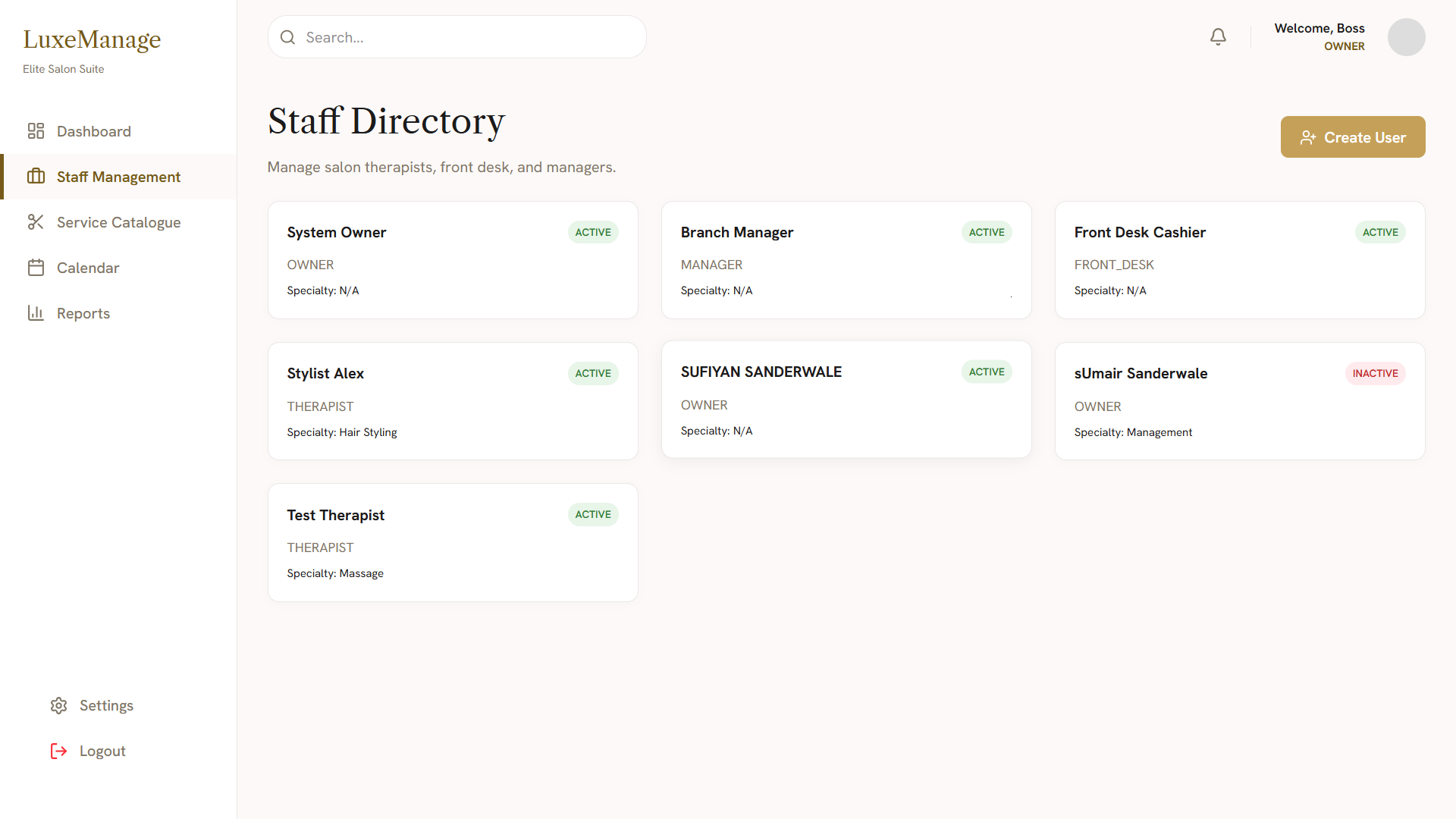 Salon Management Platform Screen 3